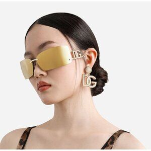 NEW NEW DOLCE&GABBANA GOLD SHIELD SUNGLASSES DG2319 02/5A